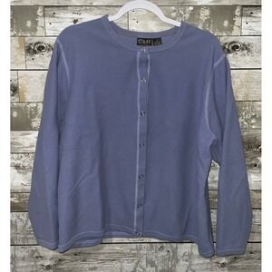 Croft & Barrow Sport C&B Womens Snap Front Long Sleeve Top Size 1X